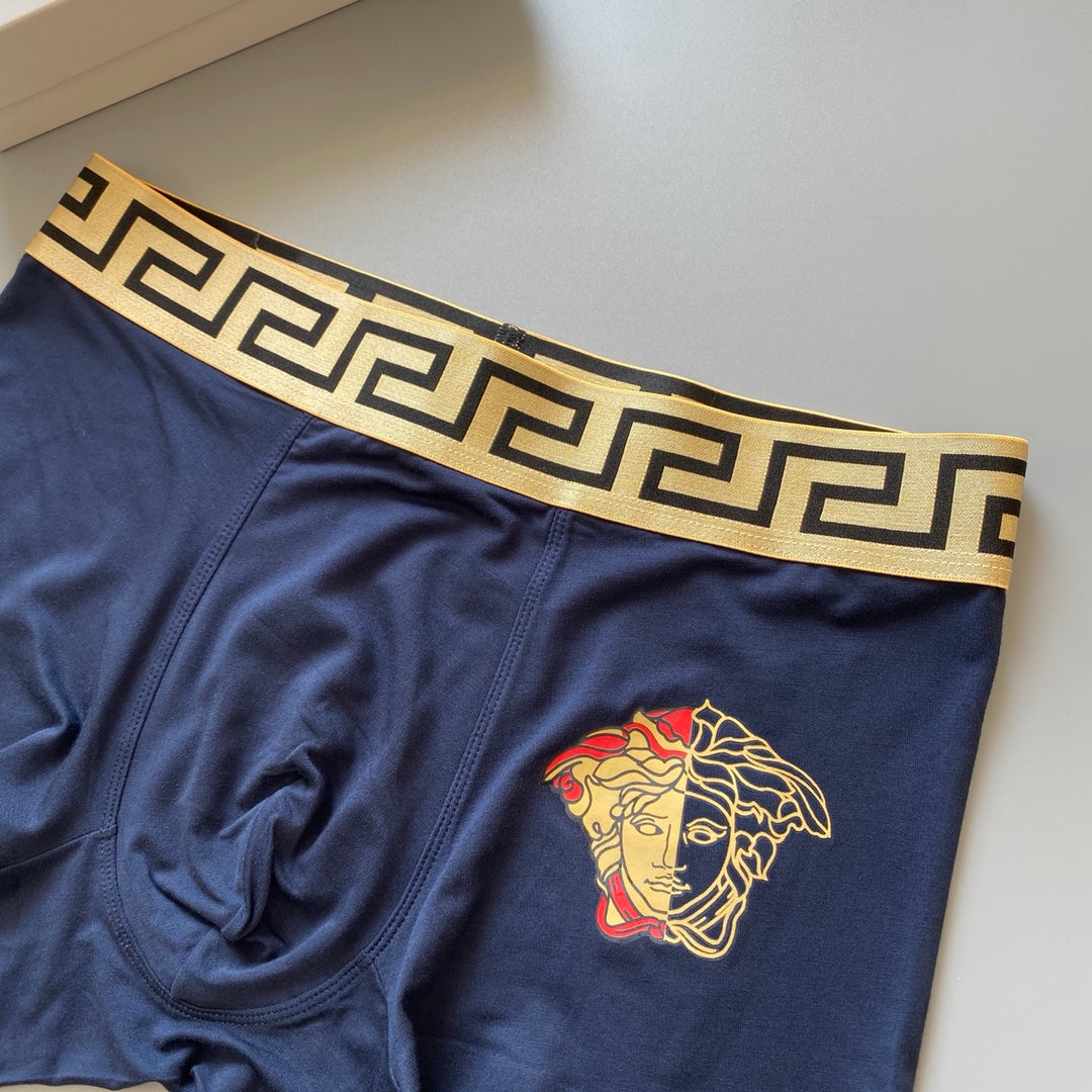 Versace Greek-Key And Crest Details Men's Boxer Briefs - 3-Piece Box