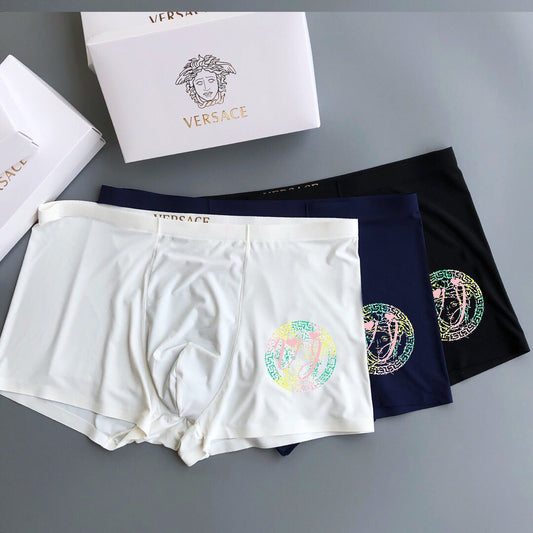 Versace Clean Logo Waistbands Men's Boxer Briefs - 3-Piece Box