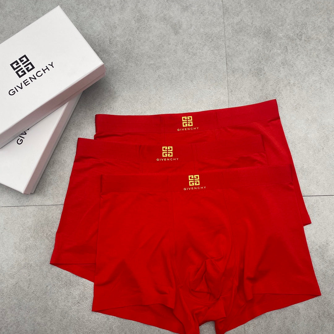 Givenchy Gold Emblem Details Men's Boxer Briefs - 3-Piece Box