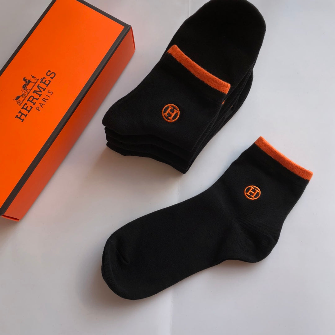 Hermes Cotton Short Socks - 5-Pair Pack