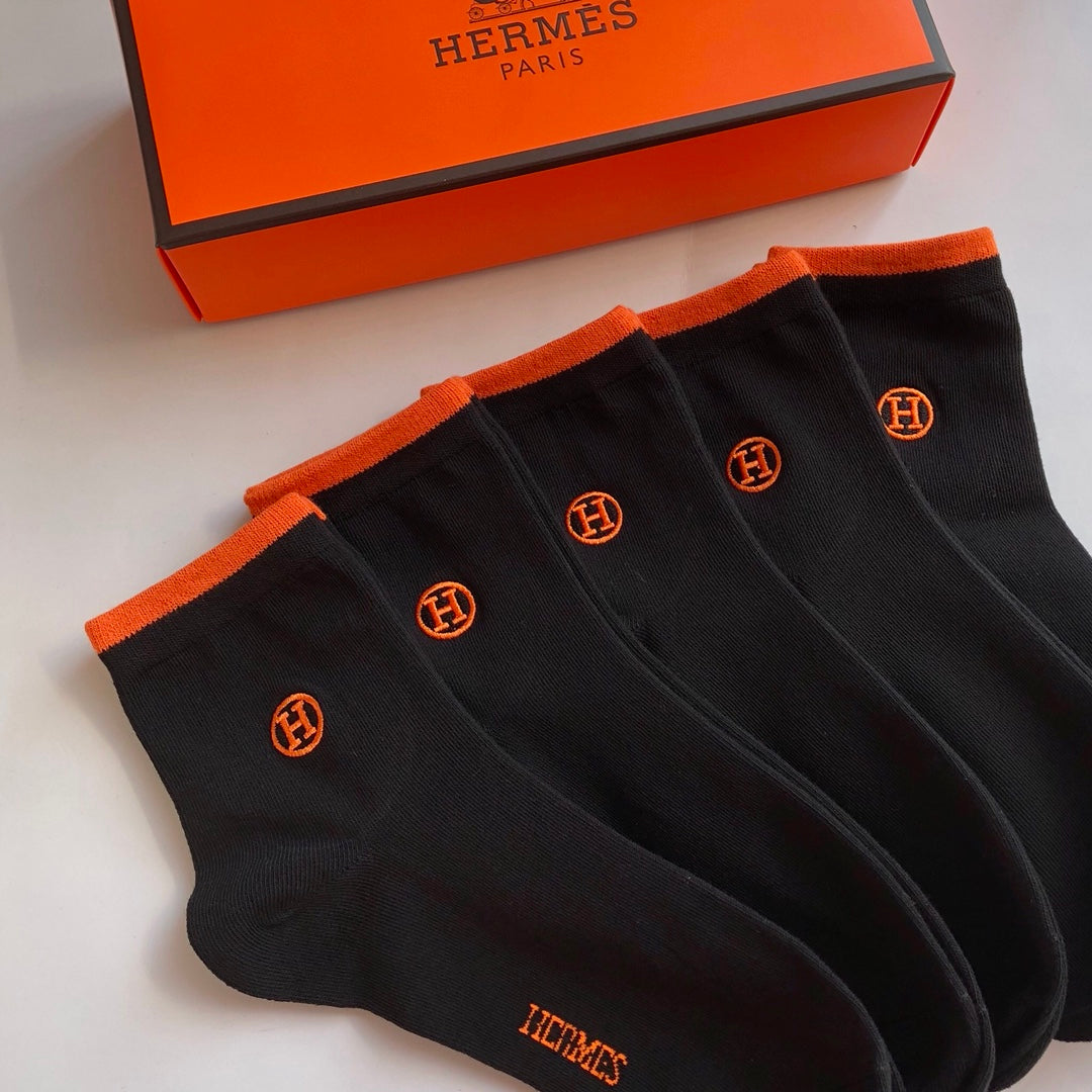 Hermes Cotton Short Socks - 5-Pair Pack