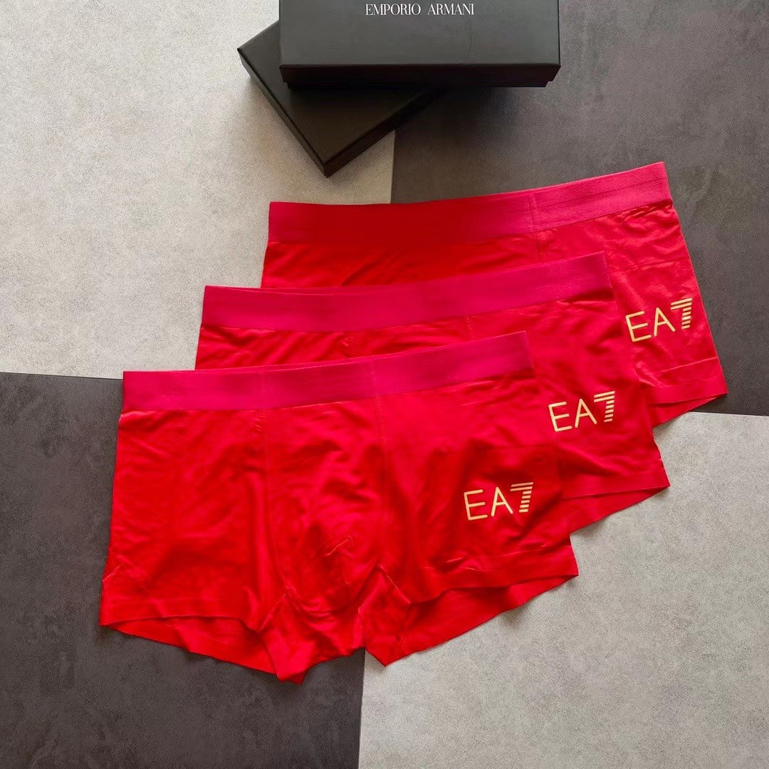 Armani Visible Colour, Waistband And Emblem Details Men's Boxer Briefs - 3-Piece Box