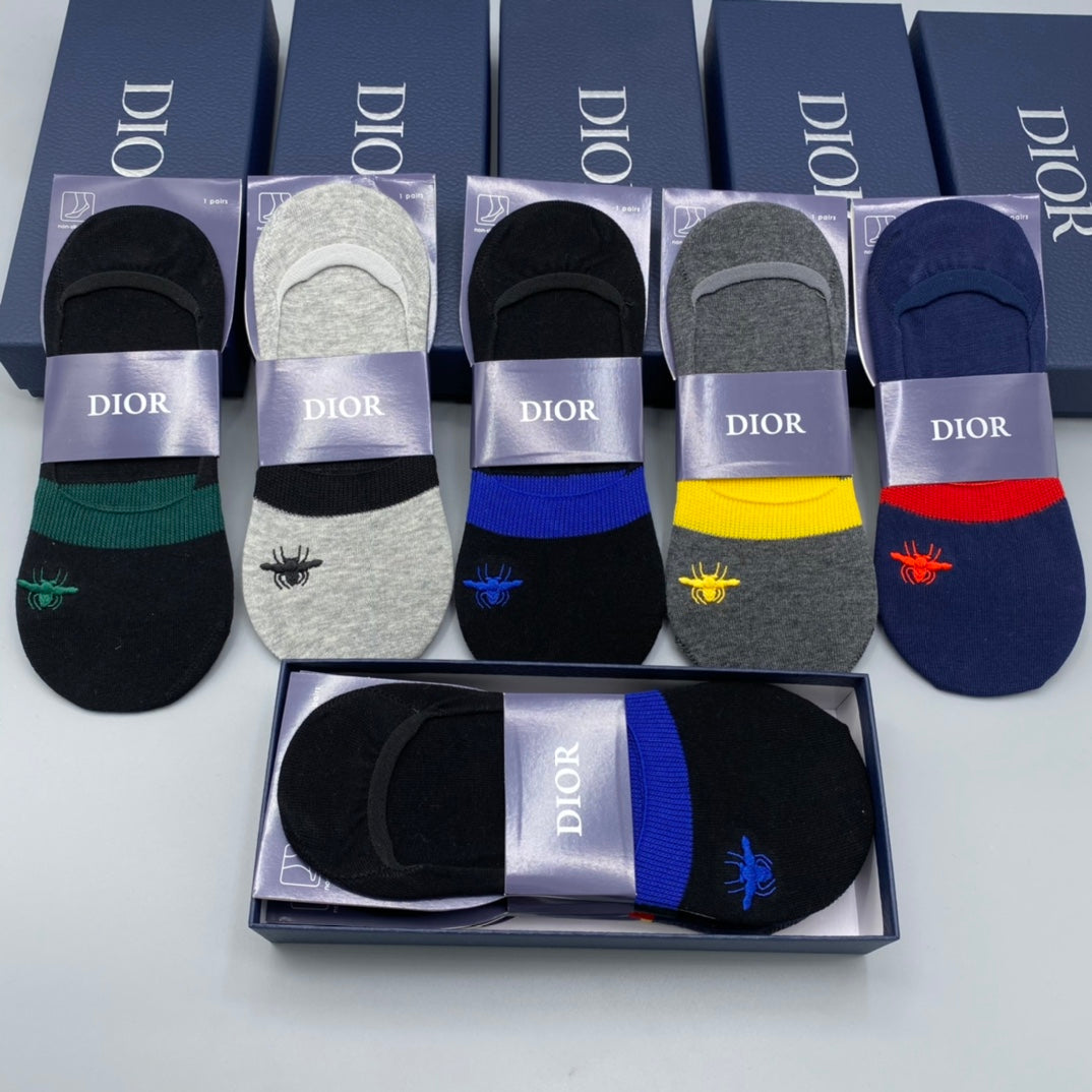 Dior No-Show Socks - 5-Pair Pack