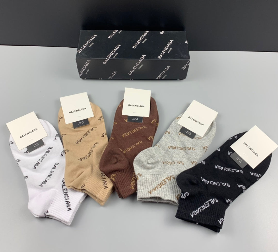 Balenciaga Cotton Short Socks - 5-Pair Pack