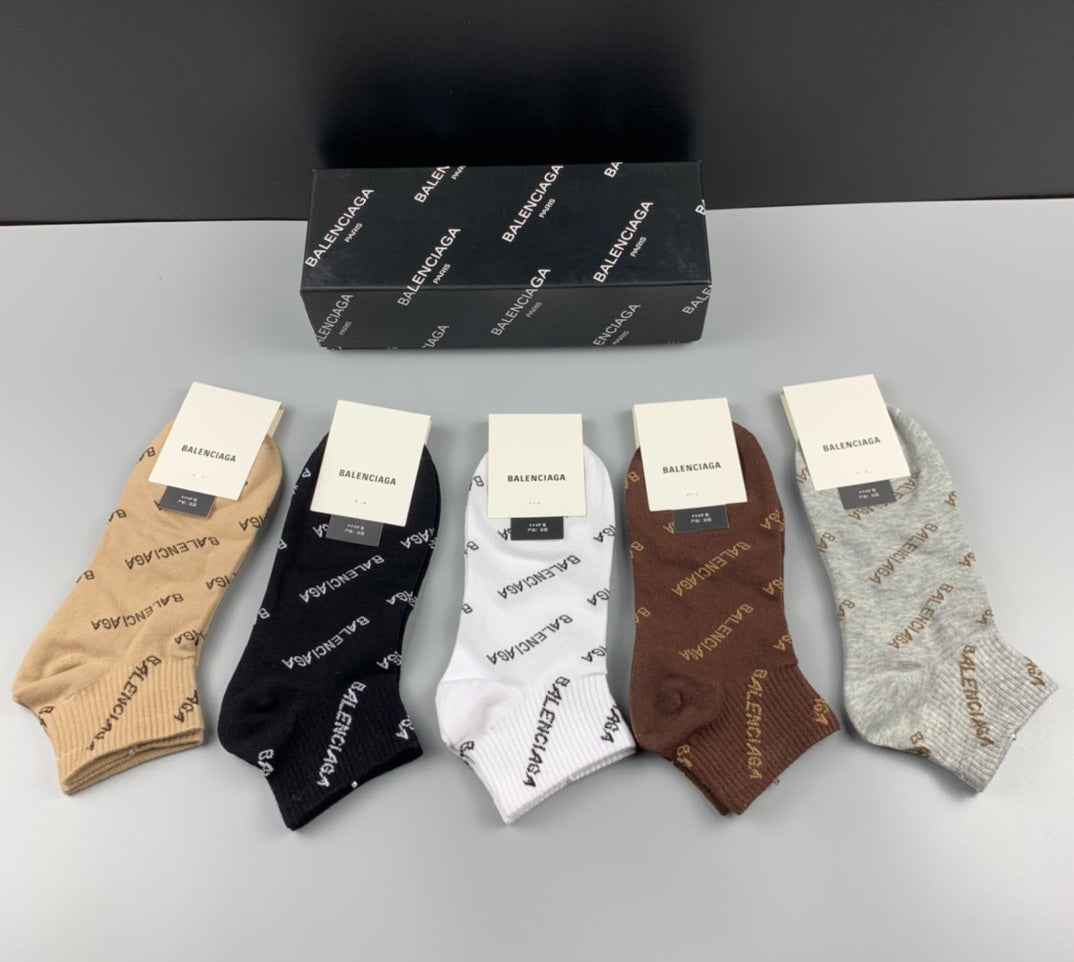 Balenciaga Cotton Short Socks - 5-Pair Pack