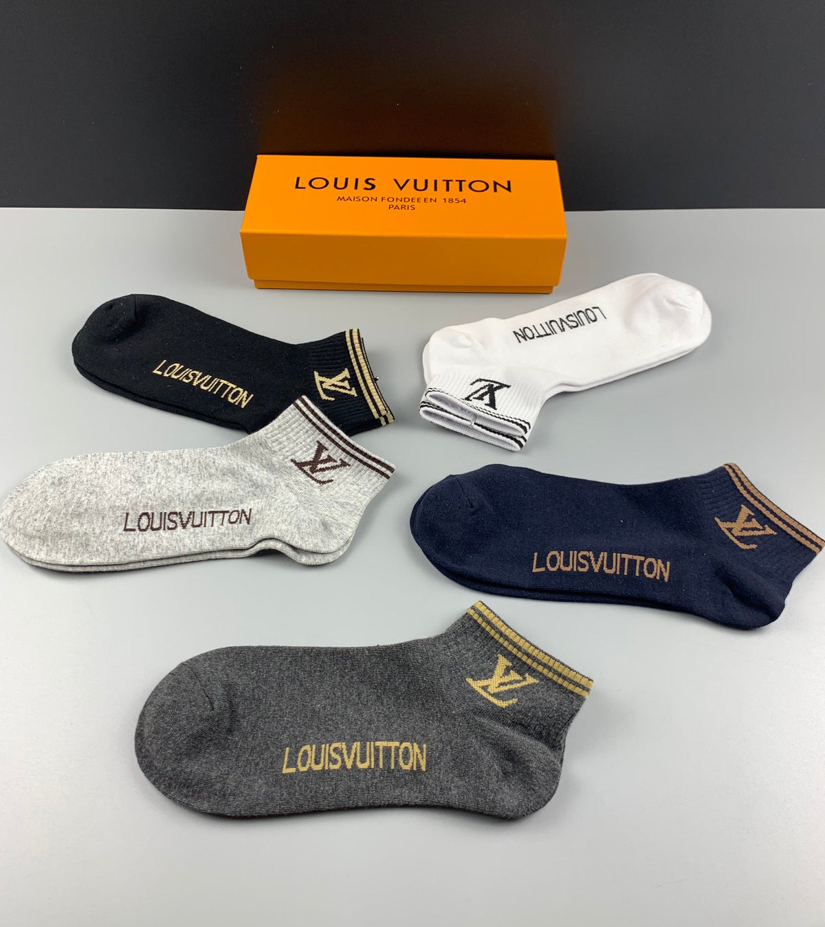 Louis Vuitton Initial Details No-Show Socks - 5-Pair Set