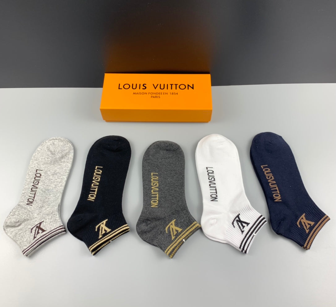 Louis Vuitton Initial Details No-Show Socks - 5-Pair Set