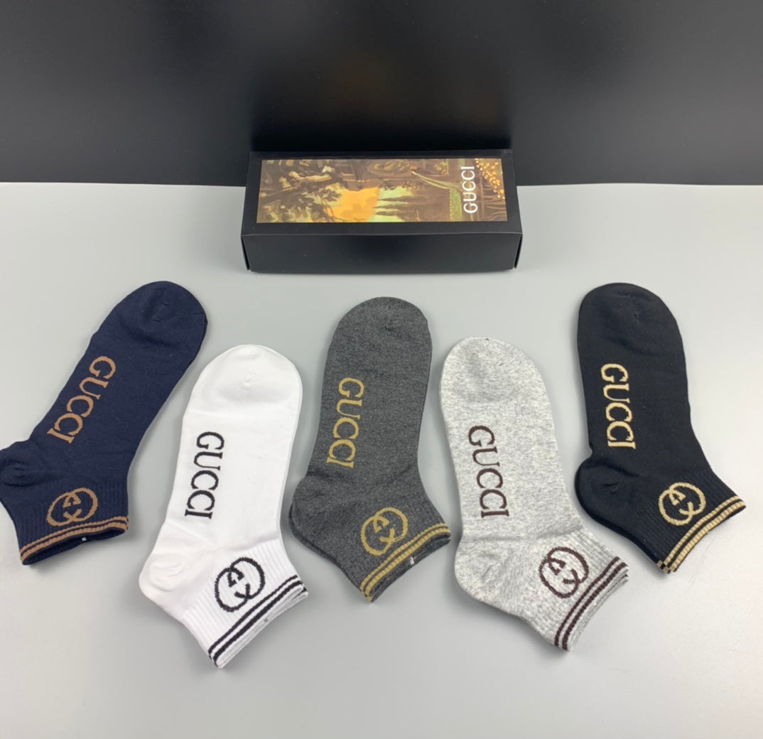 Gucci Clean Wordmarks No-Show Socks - 5-Pair Set