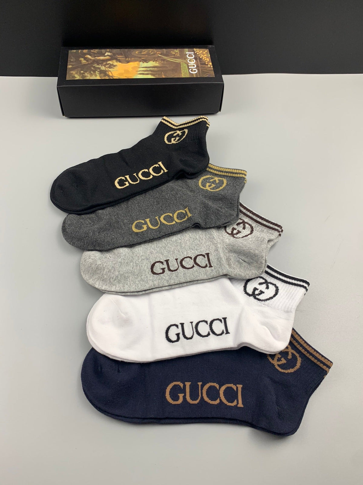 Gucci Clean Wordmarks No-Show Socks - 5-Pair Set