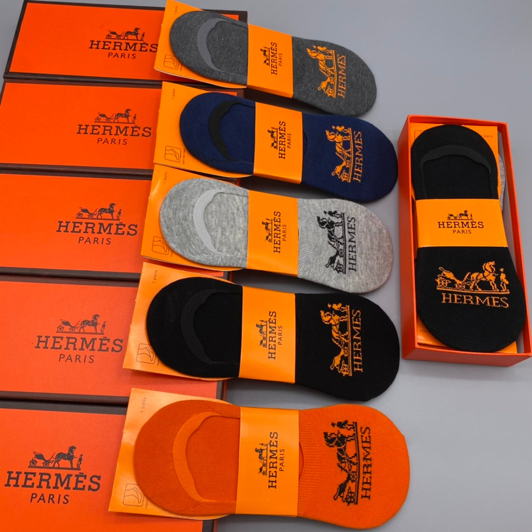 Hermes No-Show Socks - 5-Pair Pack