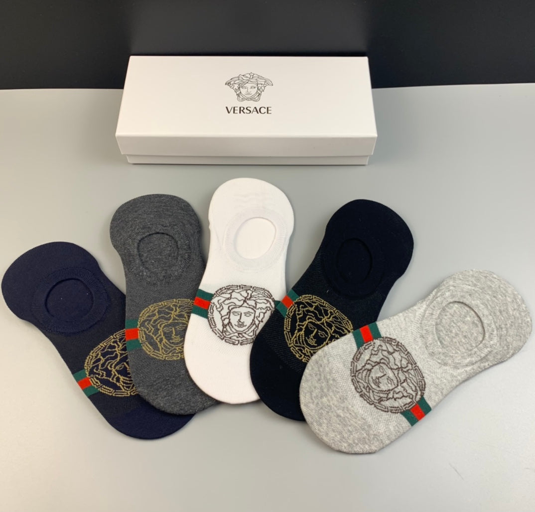 Versace Cotton Short Socks - 5-Pair Pack