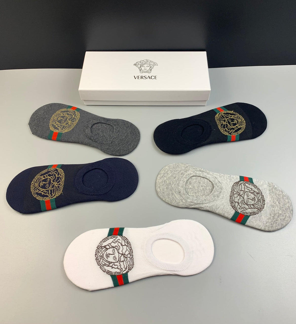 Versace Cotton Short Socks - 5-Pair Pack