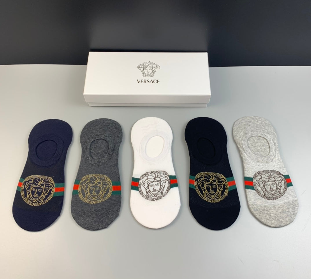 Versace Cotton Short Socks - 5-Pair Pack