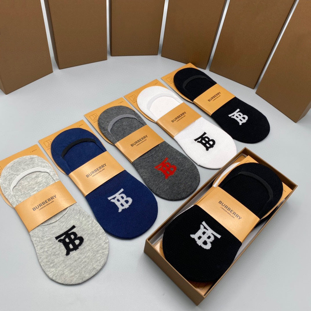 Burberry Initial Details No-Show Socks - 5-Pair Set