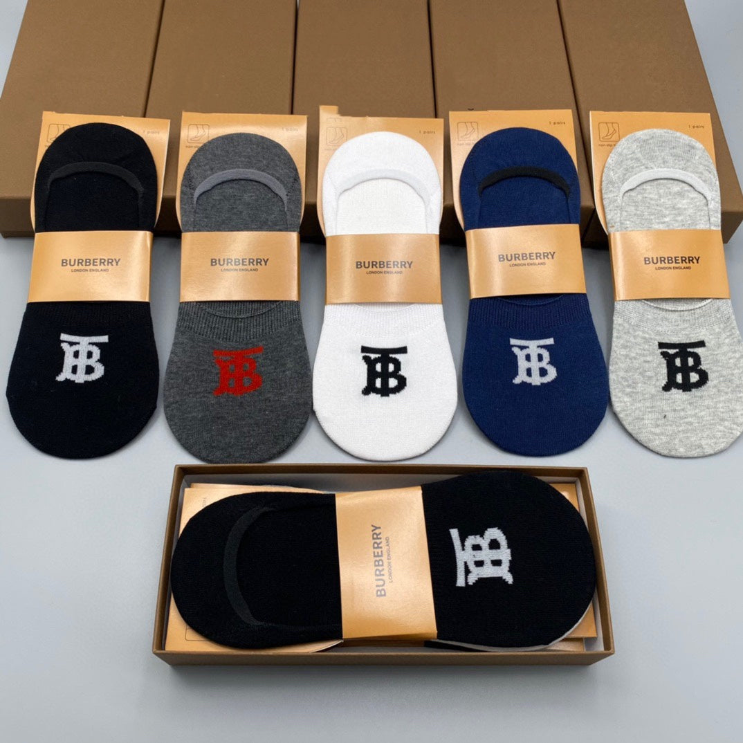 Burberry Initial Details No-Show Socks - 5-Pair Set