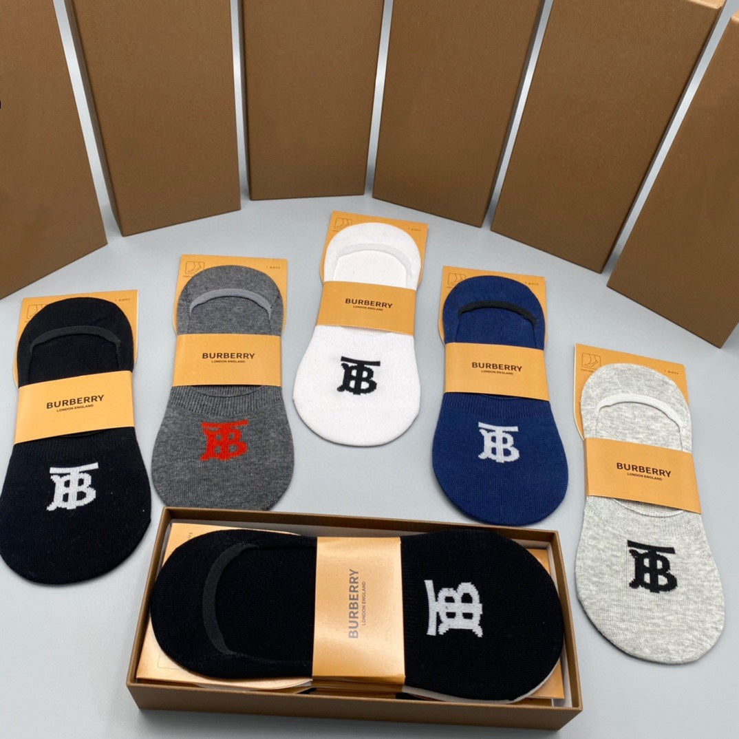 Burberry Initial Details No-Show Socks - 5-Pair Set