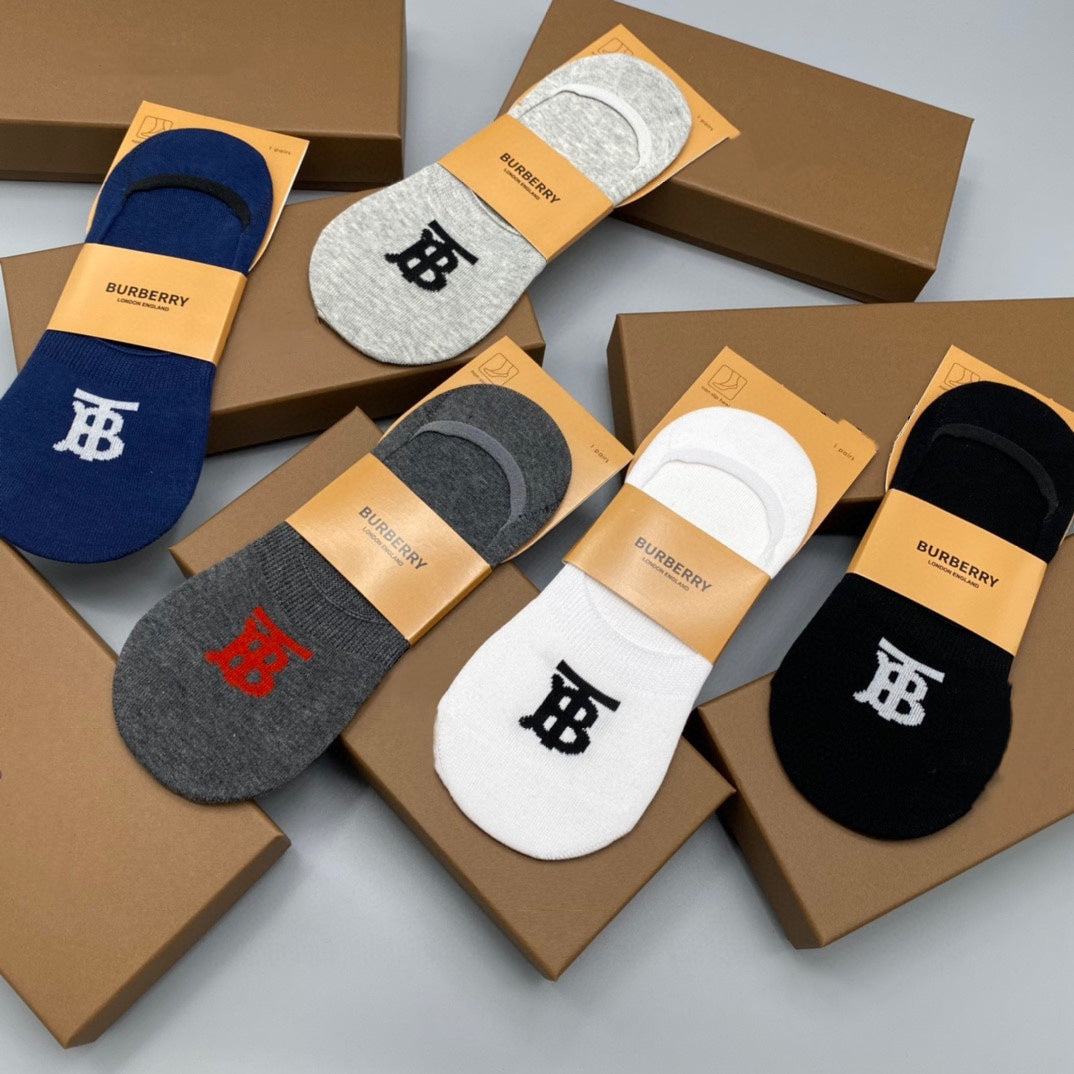 Burberry Initial Details No-Show Socks - 5-Pair Set
