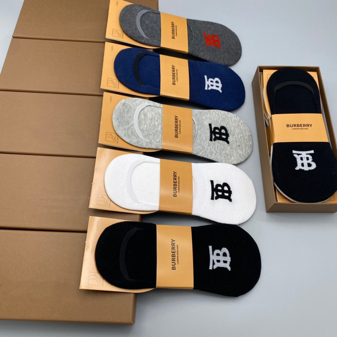 Burberry Initial Details No-Show Socks - 5-Pair Set