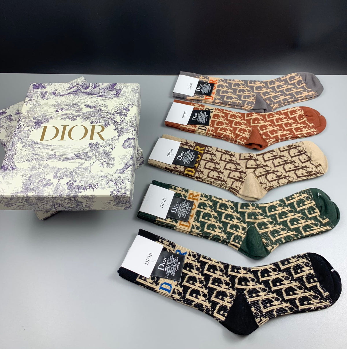 Dior Cotton Short Socks - 5-Pair Pack