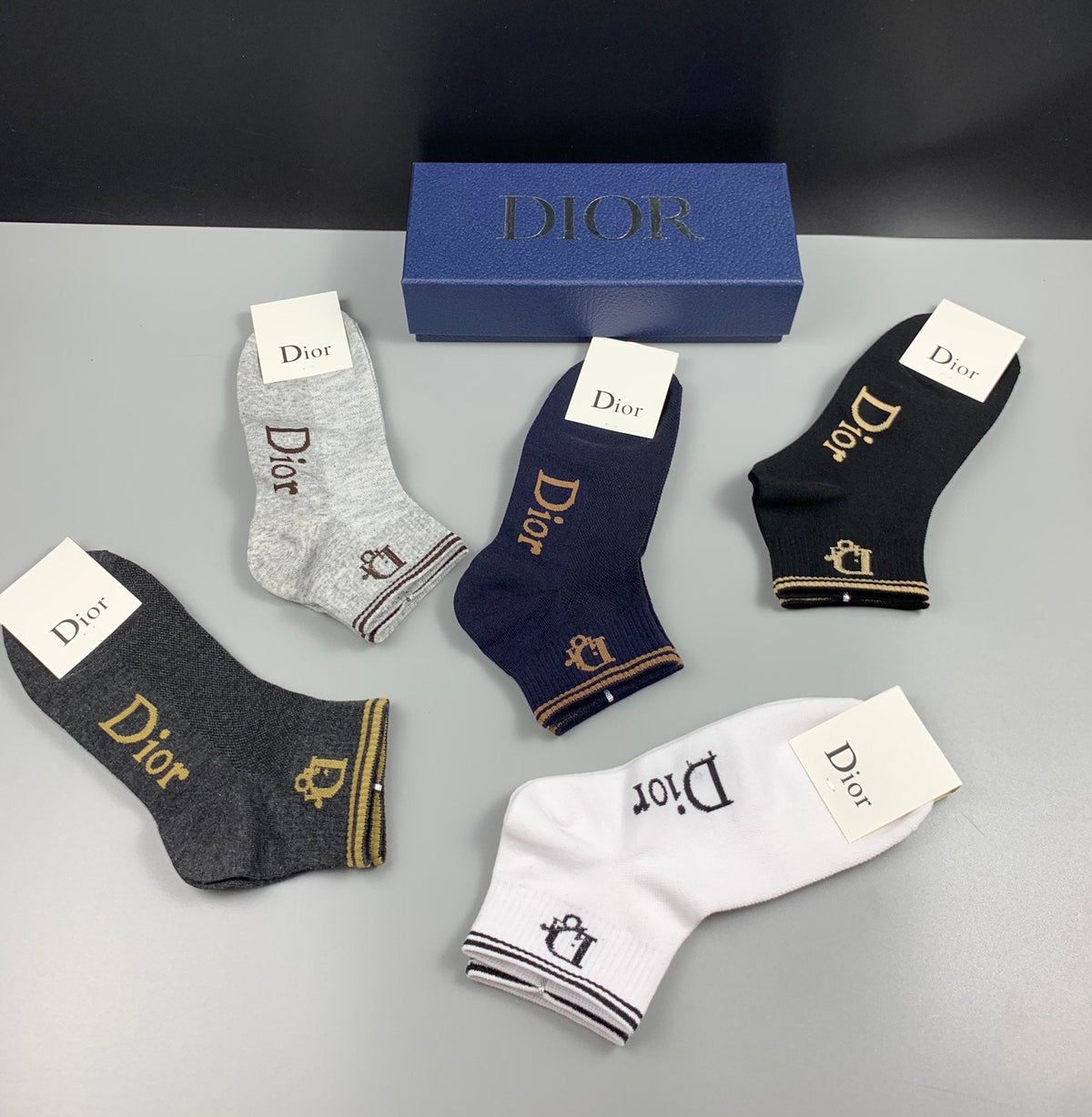 Dior Cotton Breathable Socks – 5-Pair Pack