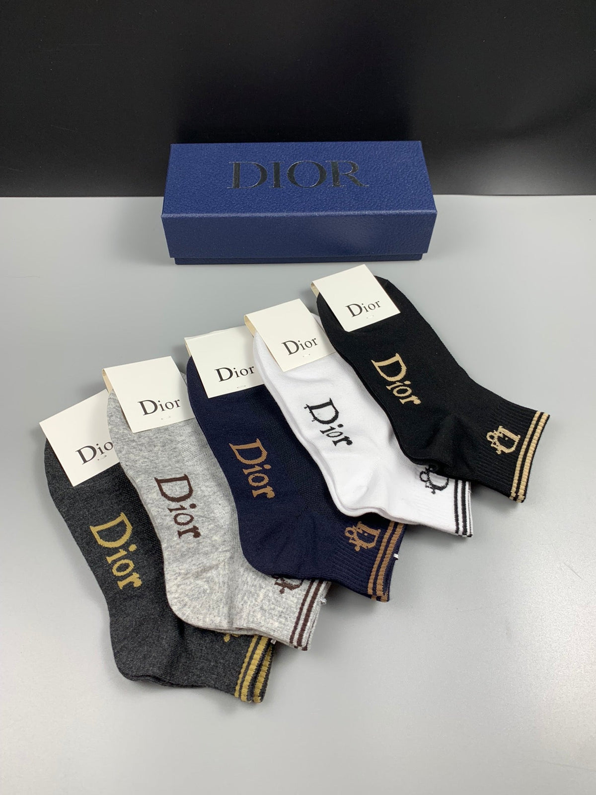Dior Cotton Short Socks - 5-Pair Pack