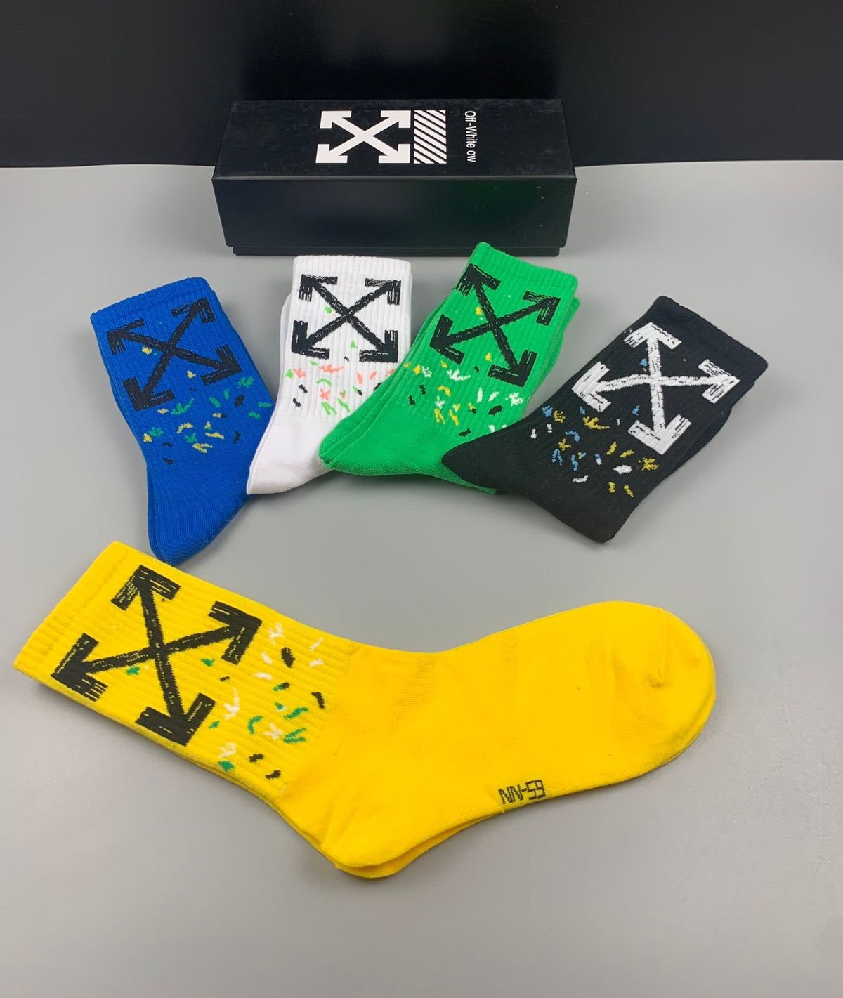 Off-White Graphic Details Crew Socks - 5-Pair Set
