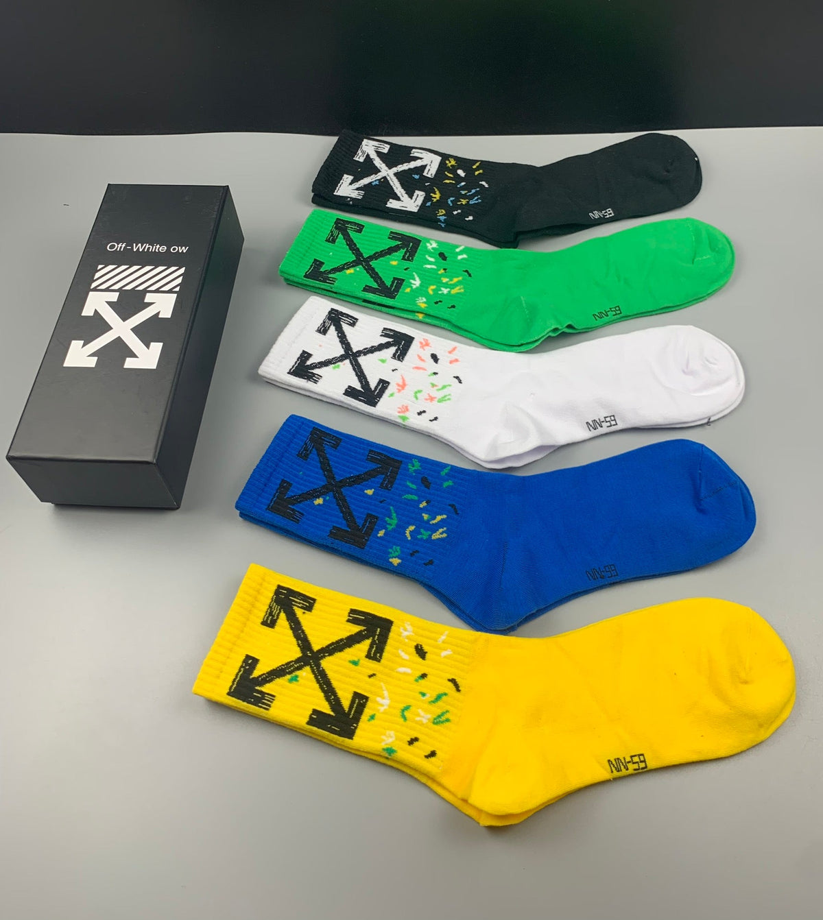 Off-White Graphic Details Crew Socks - 5-Pair Set