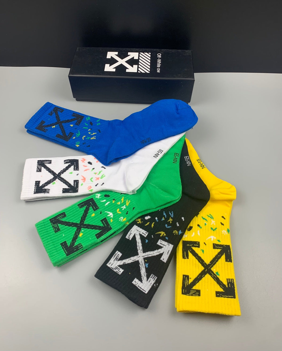 Off-White Graphic Details Crew Socks - 5-Pair Set