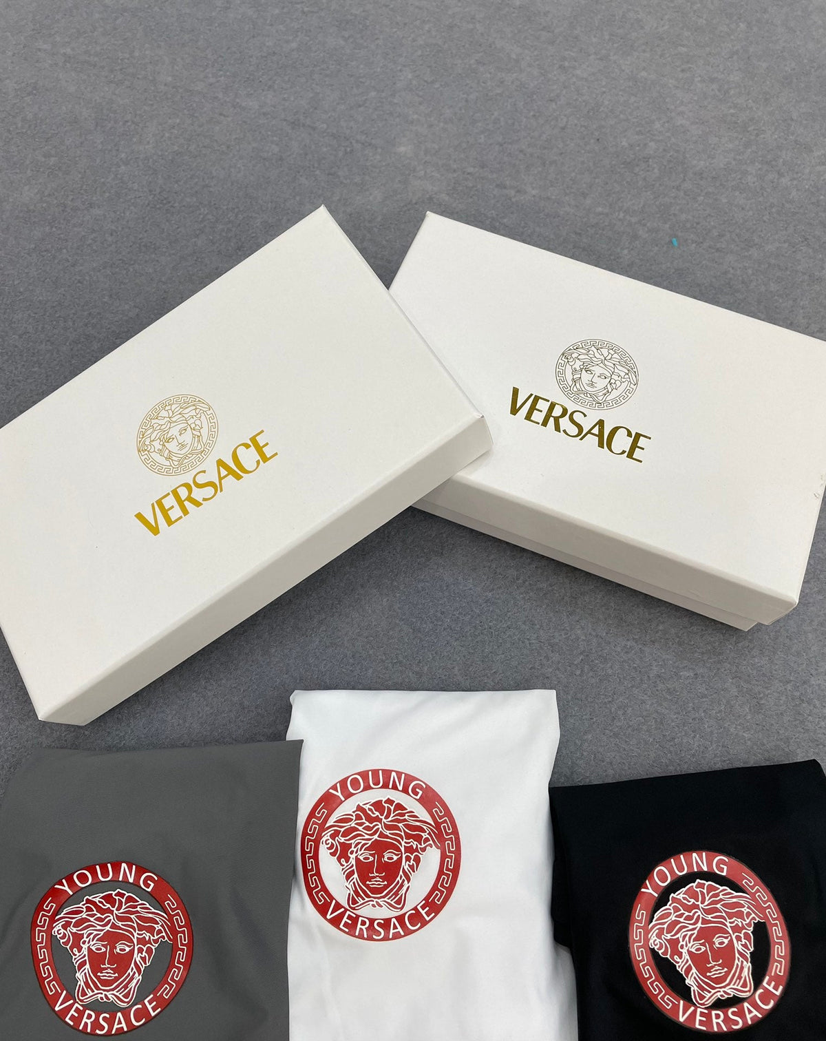Versace Circular Red Crest Graphics Men's Boxer Briefs