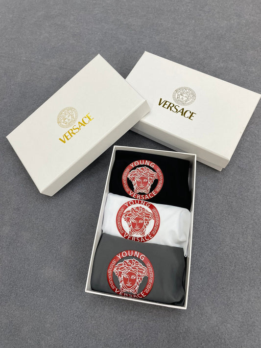 Versace Circular Red Crest Graphics Men's Boxer Briefs