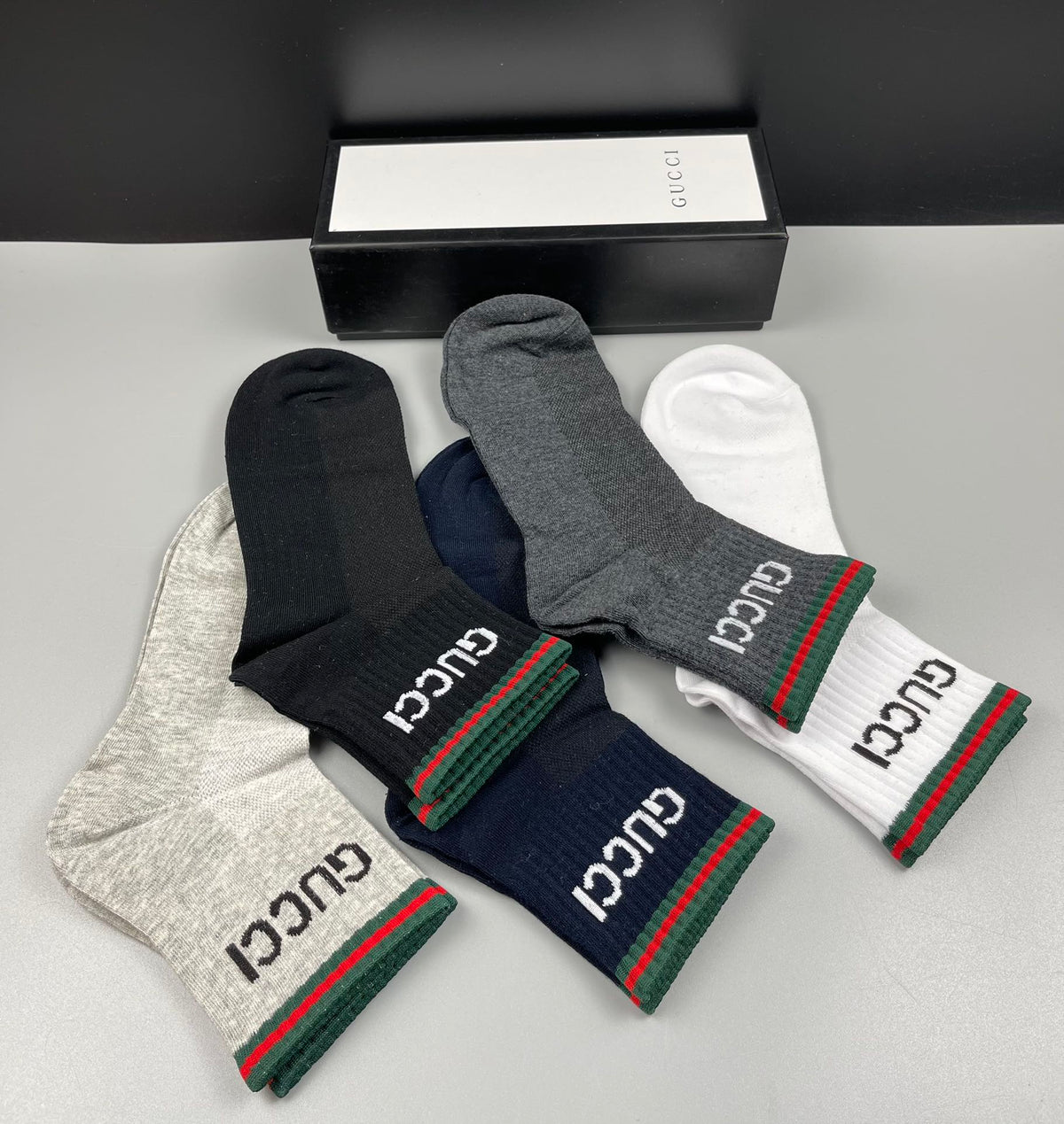 Gucci Cotton Crew Socks - 5-Pair Pack