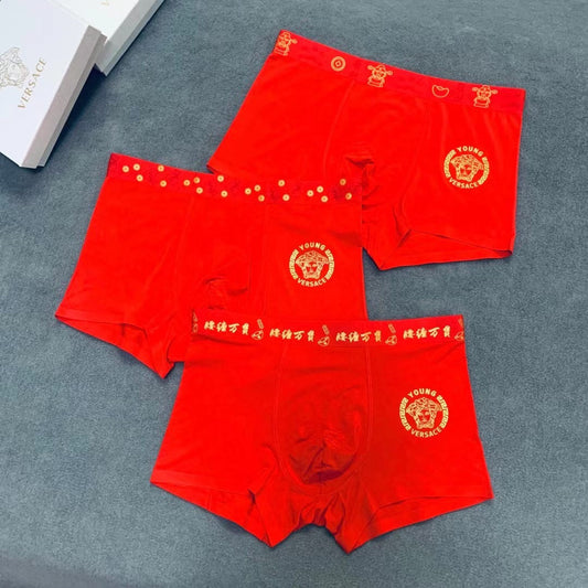 Versace Red Medusa Boxer Briefs 3-Piece Box Collection Essentials