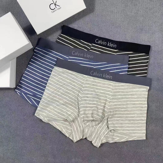 Calvin Klein Black, Blue, Grey And White Striped Boxer Men's Boxer Briefs