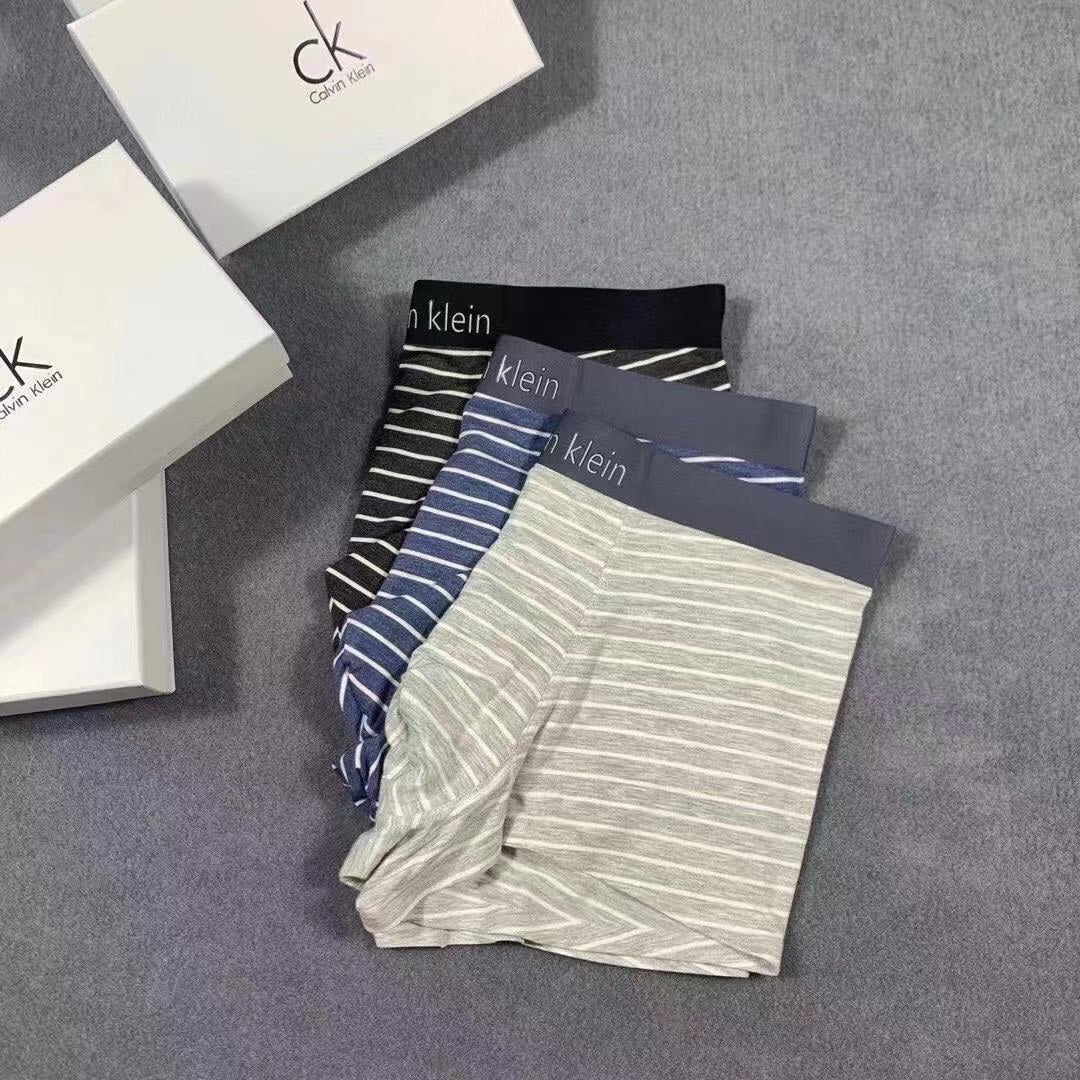 Calvin Klein Black, Blue, Grey And White Striped Boxer Men's Boxer Briefs
