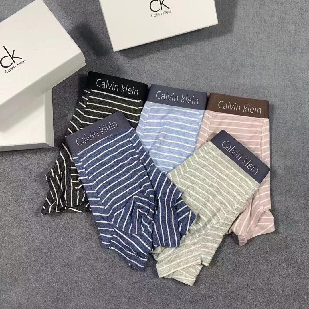 Calvin Klein Black, Blue, Grey And White Striped Boxer Men's Boxer Briefs