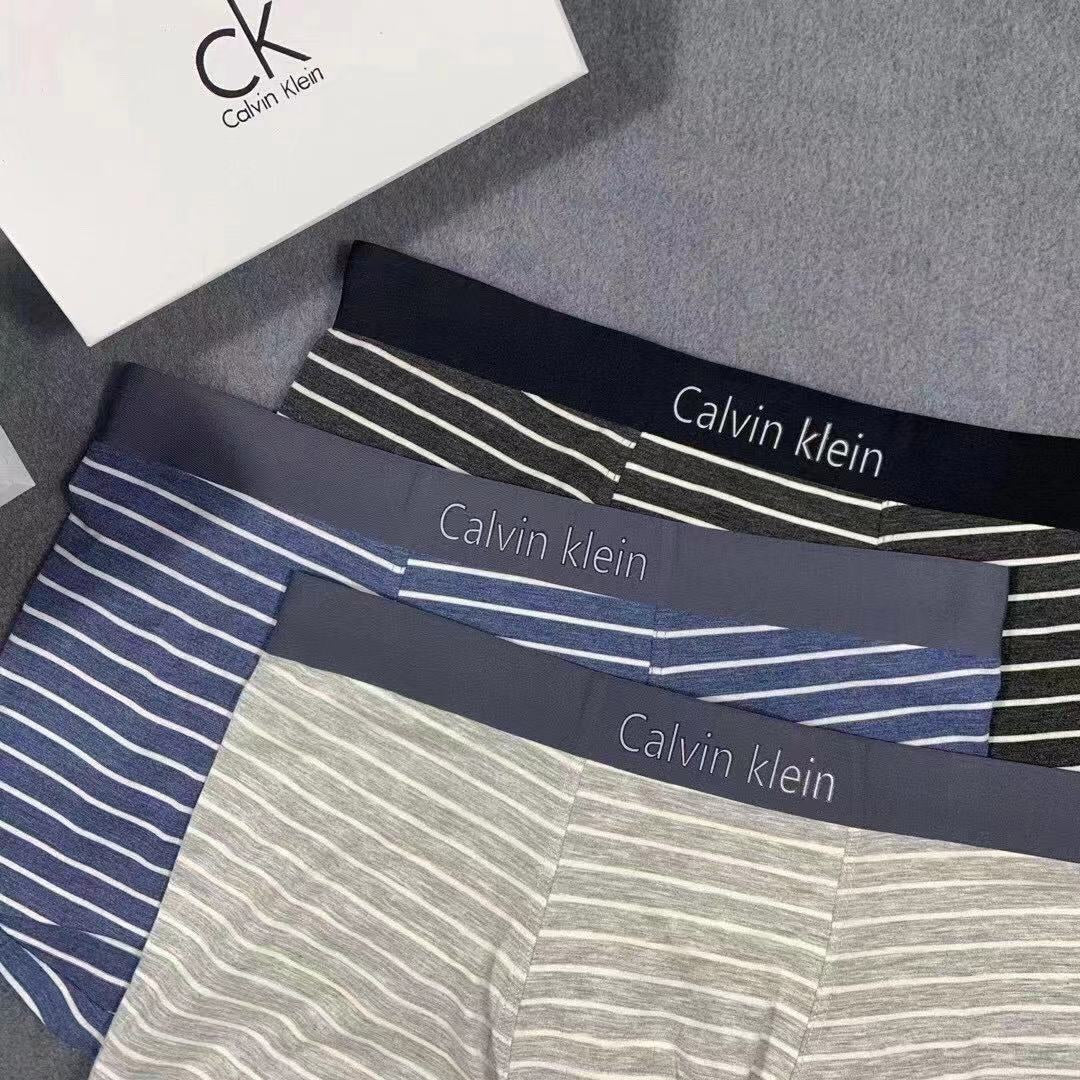 Calvin Klein Black, Blue, Grey And White Striped Boxer Men's Boxer Briefs