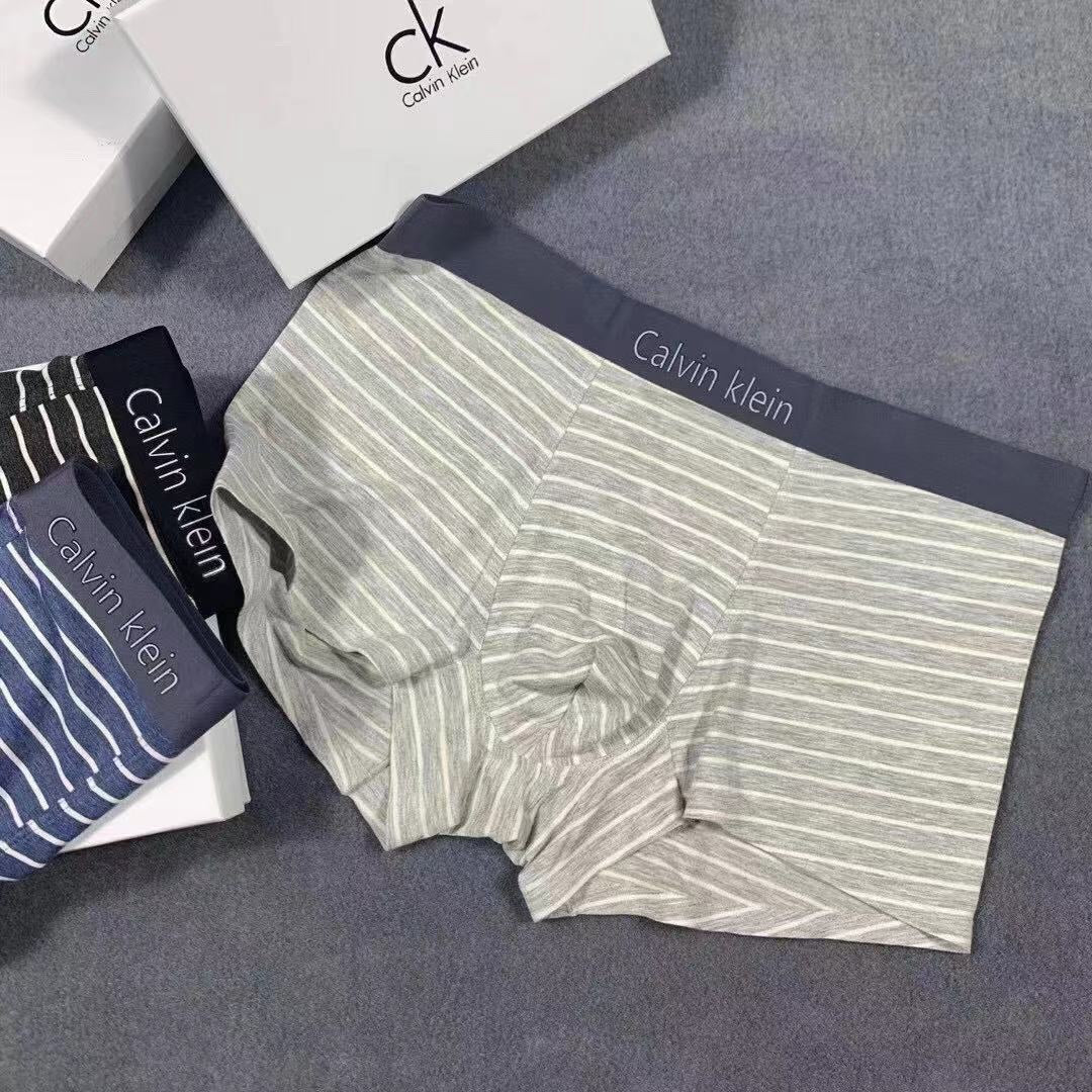 Calvin Klein Black, Blue, Grey And White Striped Boxer Men's Boxer Briefs
