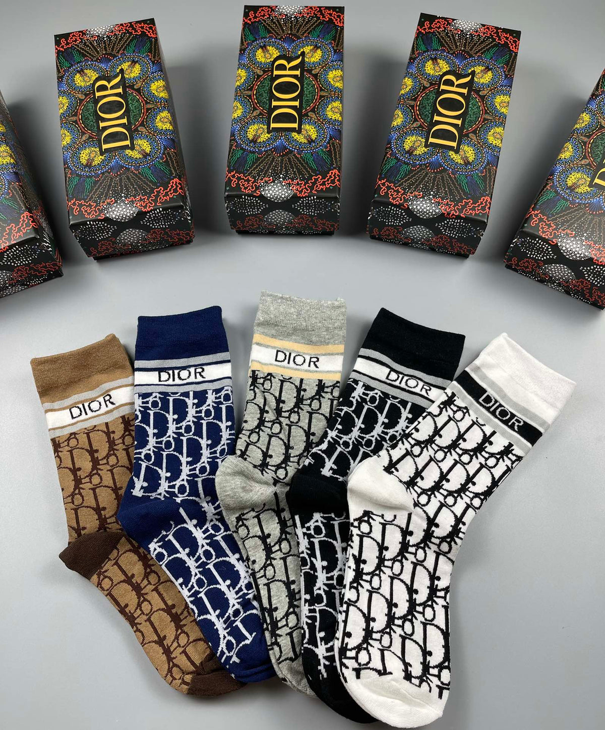 Dior Cotton Crew Socks - 5-Pair Pack