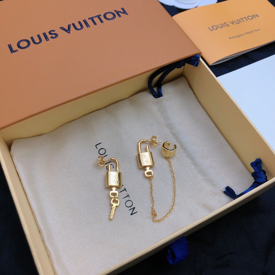 Martin Graham stud earrings in polished metal-tone – front product view