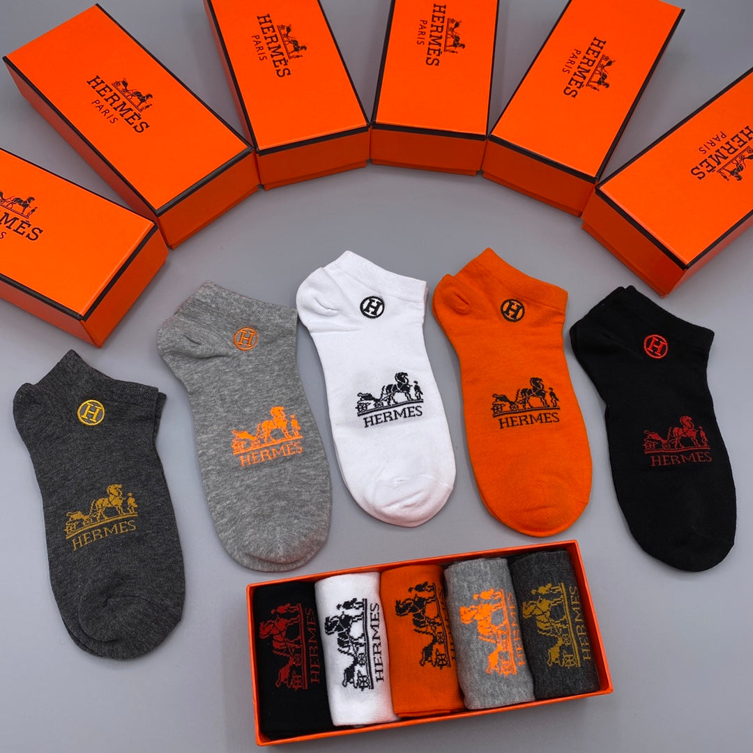 Hermes Short Socks - 5-Pair Pack