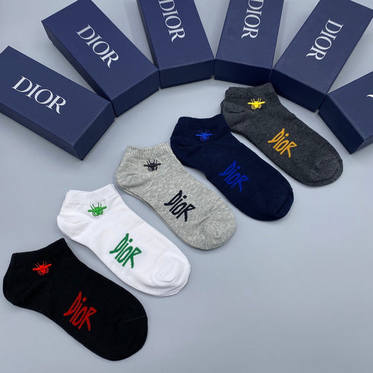 Dior Colourful Letter Details No-Show Socks