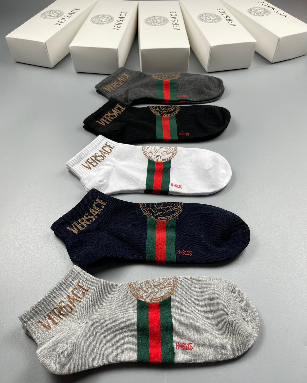 Versace Cotton Crew Socks - 5-Pair Pack
