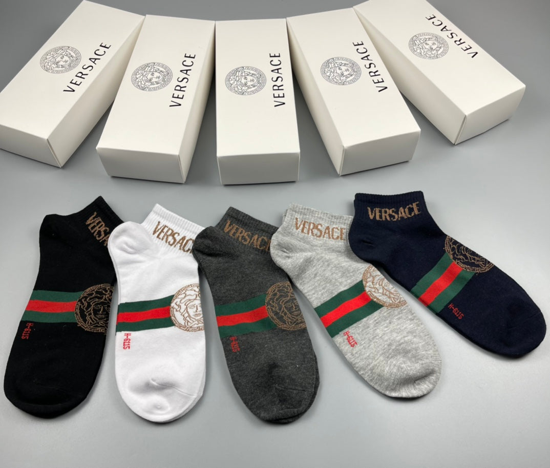 Versace Cotton Crew Socks - 5-Pair Set