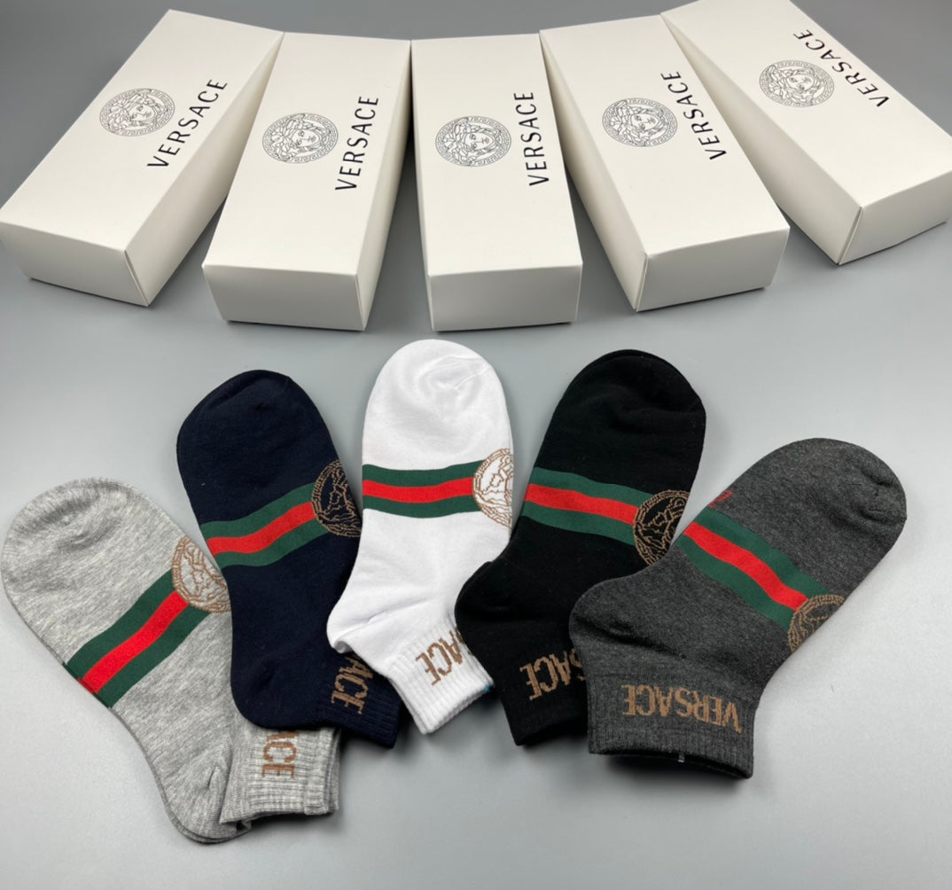 Versace Cotton Crew Socks - 5-Pair Pack