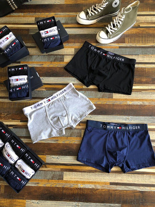 Tommy Hilfiger Combed cotton Broad Contrast Logo Waistbands Men's Boxer Briefs - 3-Piece Box