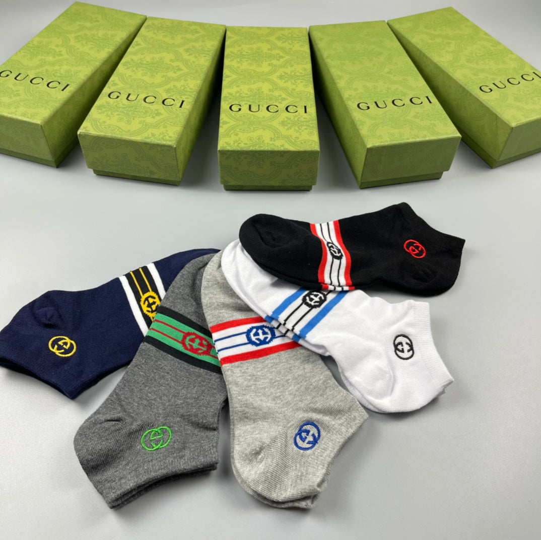 Gucci Cotton Crew Socks - 5-Pair Pack