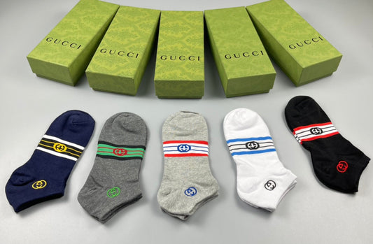 Gucci Cotton Crew Socks - 5-Pair Pack