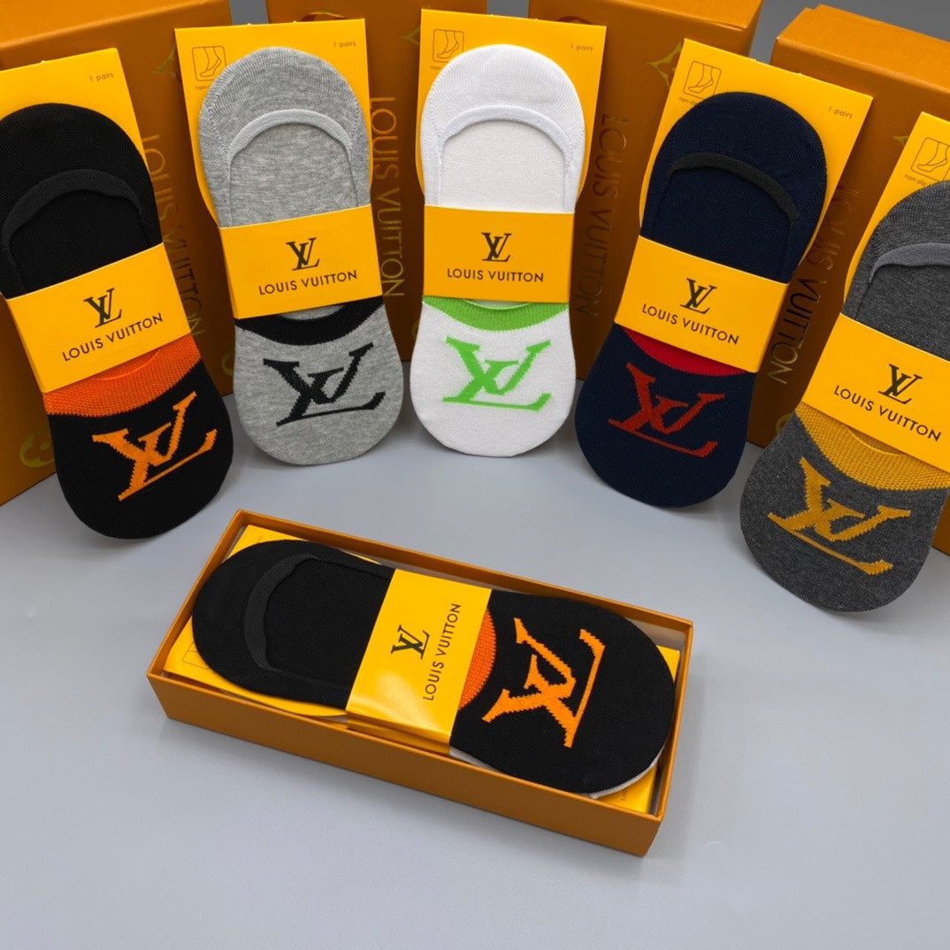 Louis Vuitton Colourful Initial Details No-Show Socks - 5-Pair Set