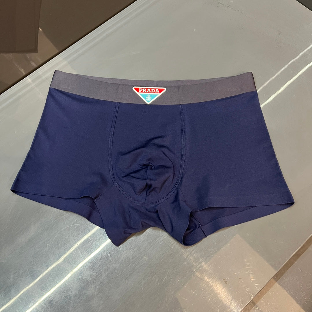 Prada Cotton blend Visible Colour, Waistband And Emblem Details Men's Boxer Briefs - 3-Piece Box