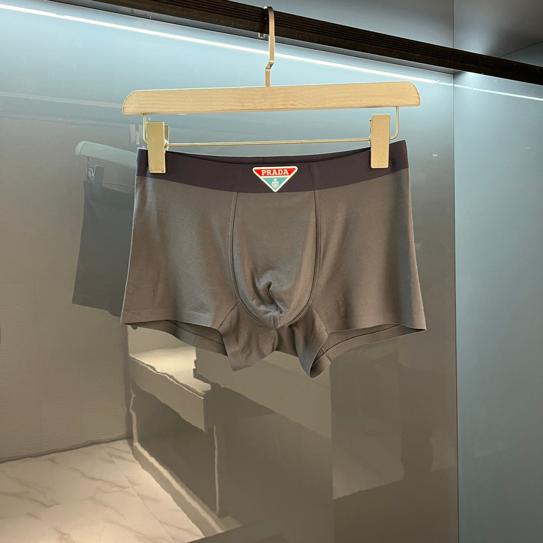 Prada Cotton blend Visible Colour, Waistband And Emblem Details Men's Boxer Briefs - 3-Piece Box